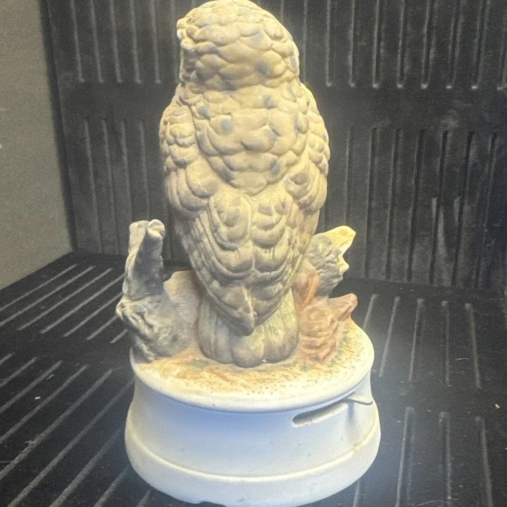Vintage Kimco JAPAN Musical Figurine Owl Music Box plays Ragtime‎ 6.5